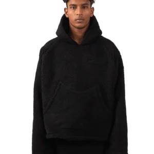 BLACK SHERPA HOODIE